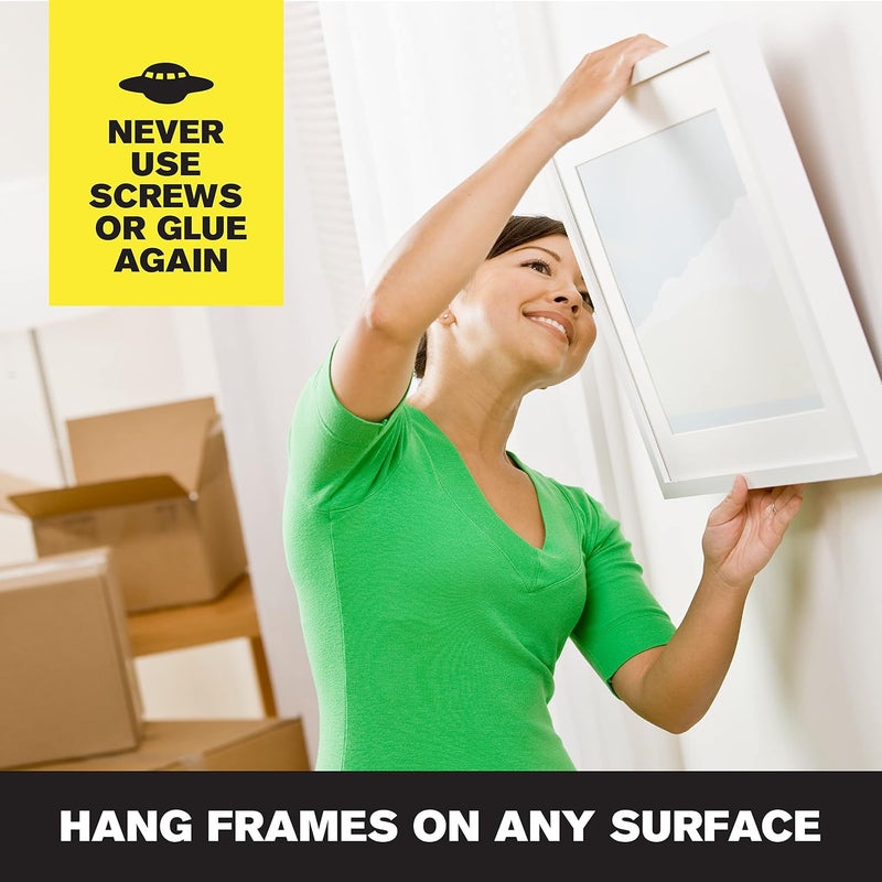 ALIEN TAPE Pre Cut 32 Piece Ser Double Sided Tape Multipurpose Removable Adhesive Transparent Grip Mounting Strips Washable Strong Sticky Heavy Duty for Carpet Photo Frame Poster Décor As Seen On TV - Image 2